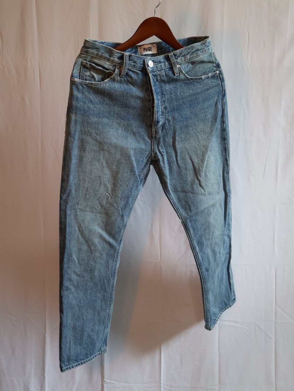 PAIGE Billy Crop Light Wash Jeans, Size 28